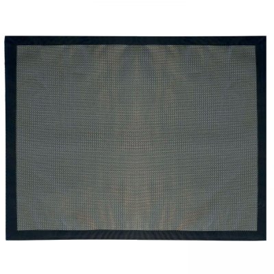 OVIALA Tapis barbecue et plancha en pvc noir 120 x 100 cm - Solys