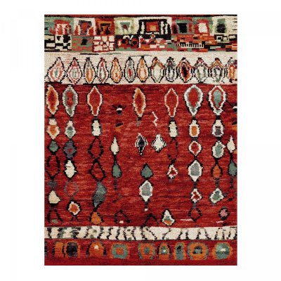 UNAMOURDETAPIS Tapis berb&egrave;re motifs tribaux 120x170 rouge moroco