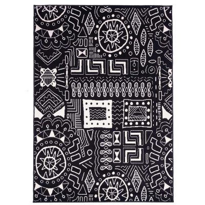 UNAMOURDETAPIS Tapis chambre bc motif noir 60 x 110 cm tapis pour enfants chambre par 