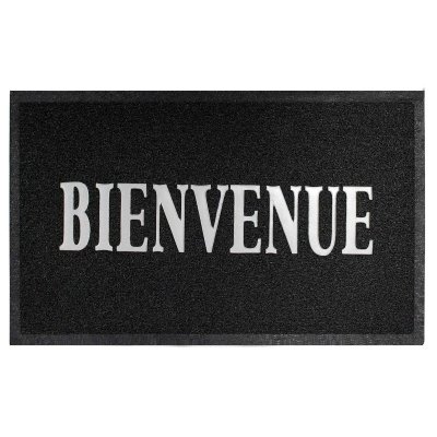 AC DECO Tapis d'entr&eacute;e Maison 45x75 cm noir et gris