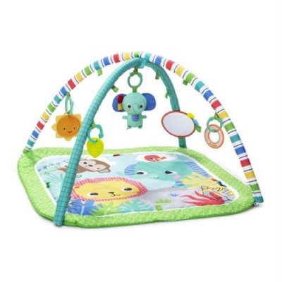 BRIGHT STARTS Tapis d &eacute;veil et d activit&eacute;s Wild Wiggles jouets inclus et d&eacute;tachables