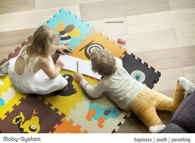 Tapis d'&eacute;veil tapis puzzle b&eacute;b&eacute; 90x90 cm