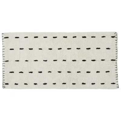 GUY LEVASSEUR Tapis de bain 60x120 cm en coton, coloris ivoire, Amara
