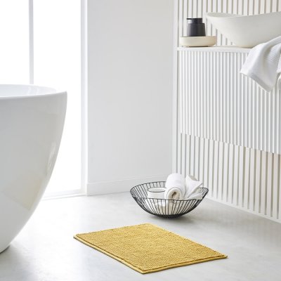 TODAY Tapis de bain Bubble uni en Polyester Jaune 60x40 cm