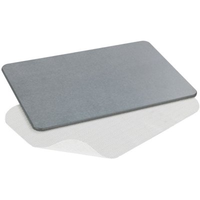 WENKO Tapis de bain diatomite Simi, tapis salle de bain antid&eacute;rapant, diatomite, 60x39 cm, Gris - 