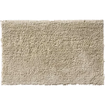 GUY LEVASSEUR Tapis de bain en polyester uni ivoire argent&eacute; 50x80cm - ivoire