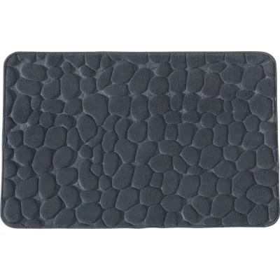 GUY LEVASSEUR Tapis de bain uni mousse &agrave; m&eacute;moire de forme 50x80cm mineral - gris