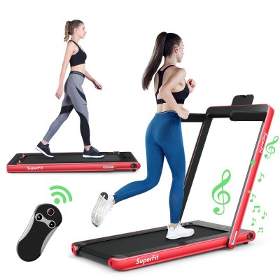 COSTWAY Tapis de Course Electrique Pliable,Moteur 600W, Vitesse Ajustable de 1 &agrave; 12 Km/H-Rouge