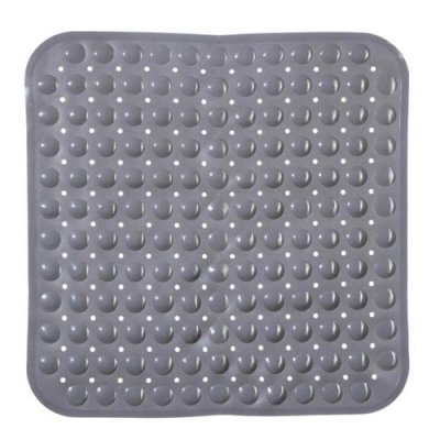 PARIS PRIX Tapis De Douche Antid&eacute;rapant Pvc Gris, Carre, 54x54cm