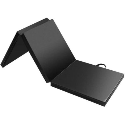 GOPLUS Tapis de Gymnastique Pliable  - Noir - 180 x 60 x 5 cm - Epais et Portable