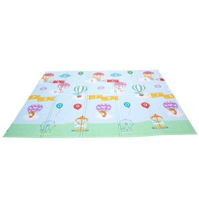 TEAMSON KIDS Tapis de jeu d'&eacute;veil pliable pour enfant b&eacute;b&eacute; double face 2 en 1 Hot Air Balloons PS-PM002