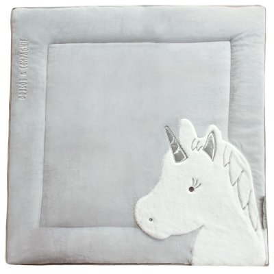 DOUDOU & COMPAGNIE Tapis de jeu Tapidou Ma jolie licorne argent (100 x 100 cm)