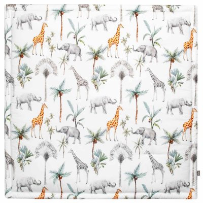 SEVIRA KIDS Tapis de parc- tapis d'&eacute;veil r&eacute;versible- safari TAPIS-PARC-SAFARI