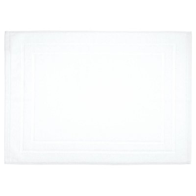 PARIS PRIX Tapis de salle de Bain en coton Blanc 50 x 70 cm