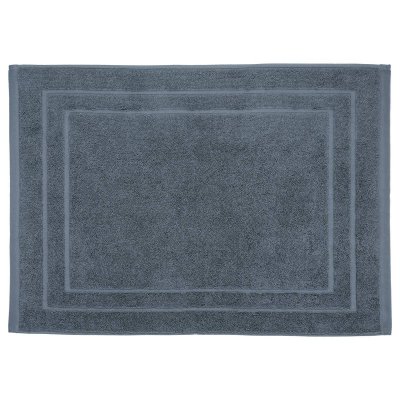 PARIS PRIX Tapis de salle de Bain en coton Gris fonc&eacute; 50 x 70 cm