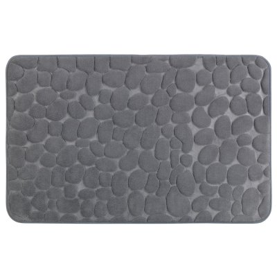 WENKO Tapis de salle de bain Pebbles - M&eacute;moire de forme - Gris