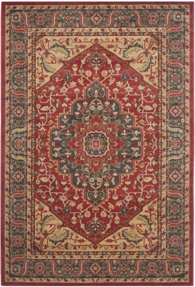SAFAVIEH Tapis de salon interieur en bleu marine & rouge, 155 x 231 cm
