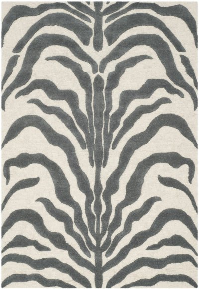 SAFAVIEH Tapis de salon interieur en ivoire & gris fonce, 122 x 183 cm