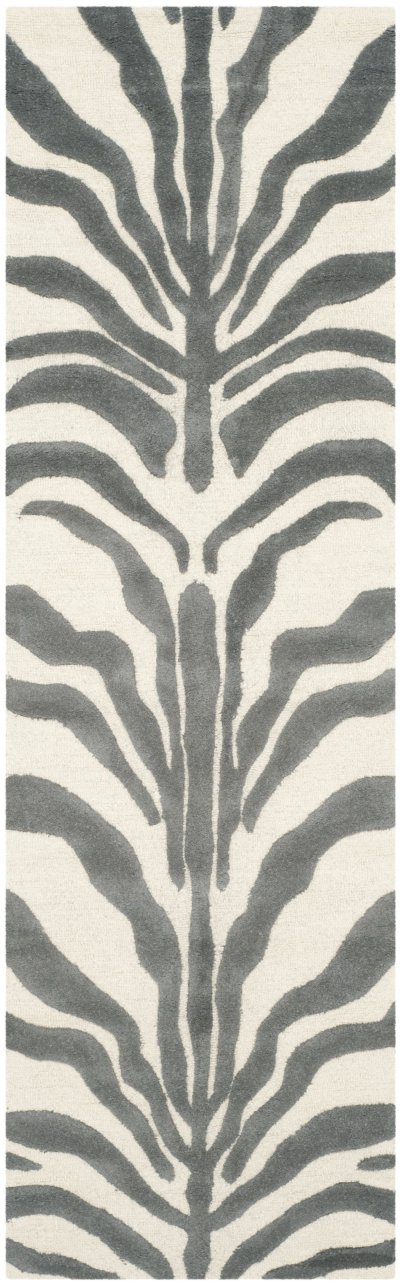 SAFAVIEH Tapis de salon interieur en ivoire & gris fonce, 76 x 244 cm