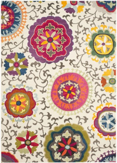 SAFAVIEH Tapis de salon interieur en ivoire & multi, 201 x 279 cm