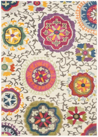 SAFAVIEH Tapis de salon interieur en ivoire & multi, 91 x 152 cm