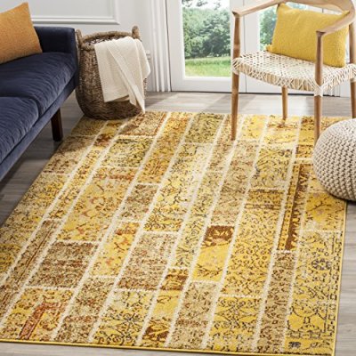 SAFAVIEH Tapis de salon interieur en jaune & multi, 201 x 279 cm