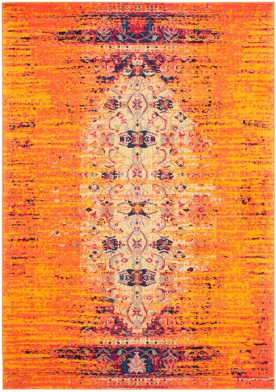 SAFAVIEH Tapis de salon interieur en orange & multi, 201 x 279 cm