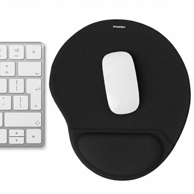 IMOSHION Tapis de souris ergonomique Tapis de souris avec repose-poignet 30 x 25 cm Noir 