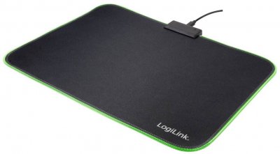 LOGILINK Tapis de Souris Gaming avec &eacute;clairage LED RVB et Dessous antid&eacute;rapant.