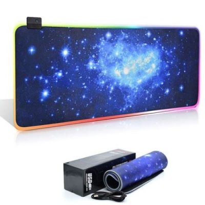GENERIQUE Tapis de Souris Gaming RGB - LED Lumineuse - Surface Antid&eacute;rapante - Bleu - 800x300x4mm