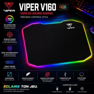 VIPER Tapis De Souris Gaming  V160 Rgb