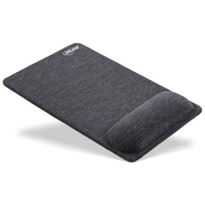 INLINE Tapis de souris &reg; avec repose-poignets, textile, noir