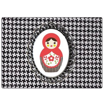 GENERIQUE Tapis de souris Poup&eacute;e russe pied de poule by Cbkreation