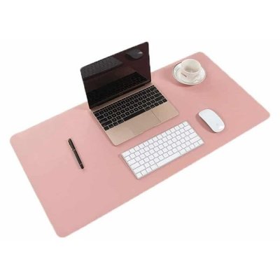 WE Tapis de souris XXL en PU r&eacute;versible, rose et gris. - Neuf