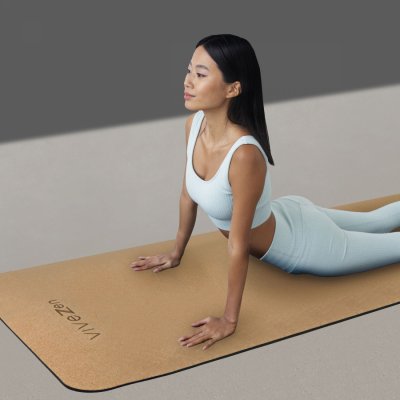 VIVEZEN Tapis de yoga, de gym, d'exercices en li&egrave;ge - 180 x 60 cm - 