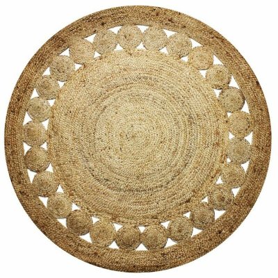 THEDECOFACTORY Tapis DECO Jute ROSACE diam 120 cm - Naturel