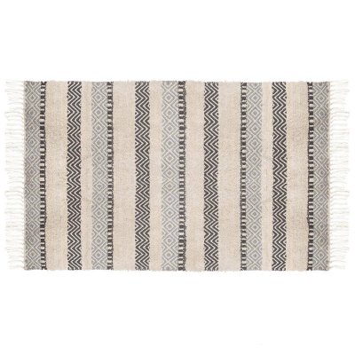 ATMOSPHERA Tapis d&eacute;coratif en coton motif en relief 150 x 90 cm