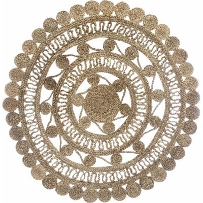 ATMOSPHERA Tapis dentel rond en jute Ritual - Diam. 120 - Beige