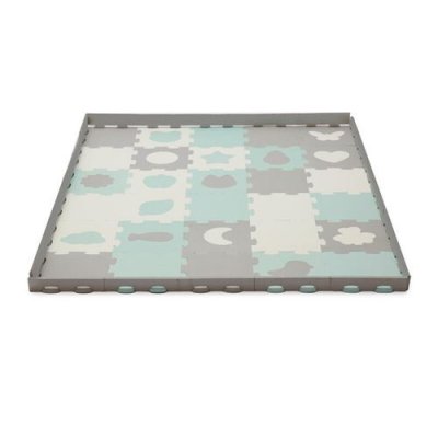  Tapis En Mousse Puzzle 3d Luno Shapes - Mint - Kinderkraft