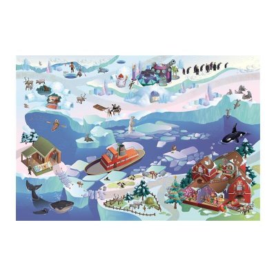 HOUSE OF KIDS Tapis enfant 100x150 rectangle tiss&eacute; multicolore BANQUISE