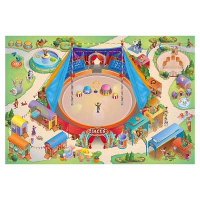 HOUSE OF KIDS Tapis enfant 100x150 rectangle tiss&eacute; multicolore CIRQUE