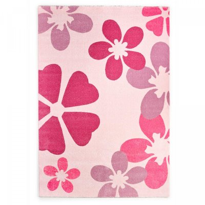 LUXOR Tapis enfant 120x170 rectangle tiss&eacute; rose BLUME