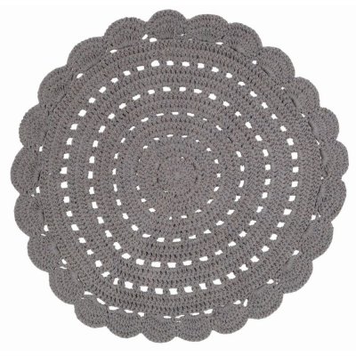 NATTIOT Tapis enfants gris rond Diam.120 coton Alma