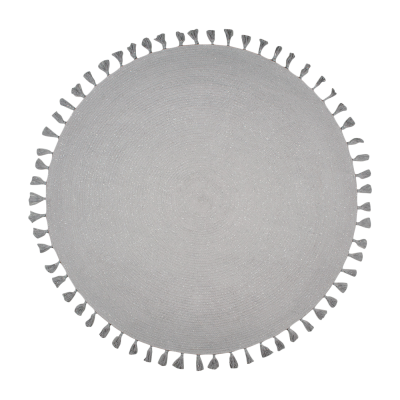 NATTIOT Tapis enfants gris rond Diam.140 coton Josephine