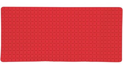 MSV Tapis Fond de baignoire antid&eacute;rapant Caoutchouc QUADRO 36x76cm Rouge