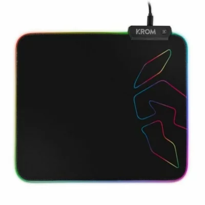 KROM Tapis Gaming avec Eclairage LED Knout RGB (32 x 27 x 0,3 cm) Noir