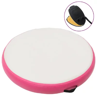  Tapis gonflable de gymnastique avec pompe 100x100x15cm PVC Rose