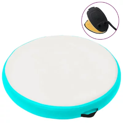 VIDAXL Tapis gonflable de gymnastique avec pompe 100x100x15cm PVC Vert