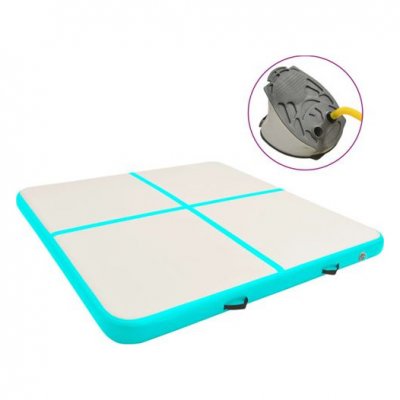 VIDAXL Tapis gonflable de gymnastique avec pompe 200x200x20cm PVC Vert