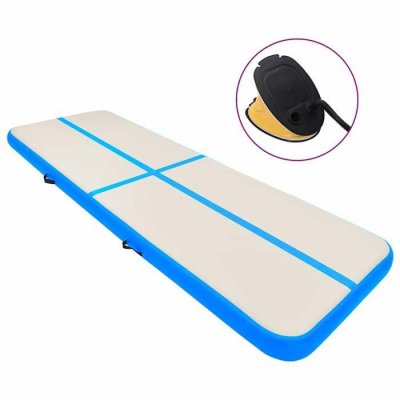 VIDAXL Tapis gonflable de gymnastique avec pompe 600x100x20cm PVC Bleu